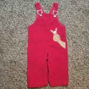 Vintage Carter's Overalls Sz 18mo Corduroy Red Lamb USA